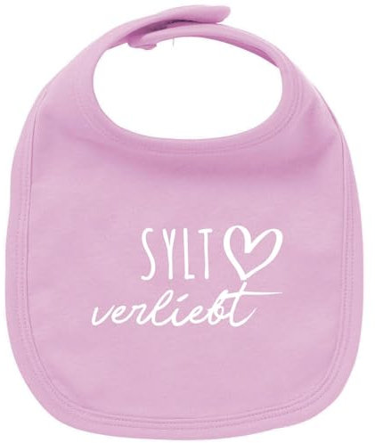 Huuraa Unisex Babylatz Sylt verliebt Geschenk Babypink Bio Baumwolle Sylt Mitbringsel