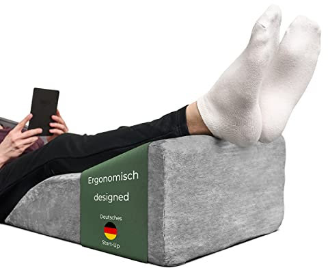 Ergonomisches Venenkissen zum Beine hochlagern - Beinauflage zum Beine hochlegen - Beinhochlagerungskissen - Keilkissen Stützkissen für Beine & Knie ideal als Lymphkissen und Venenkeil für beide Beine