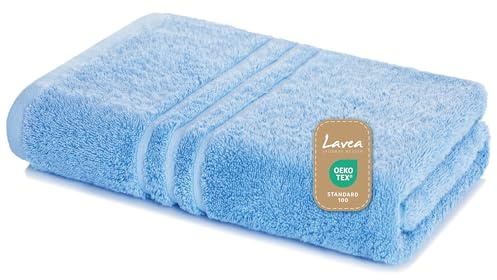 Lavea® Saunatuch Saunahandtuch 80x200cm - Delphinblau, 500gr/m², 100% Baumwolle