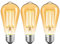 ZIKEY Edison Vintage Glühbirne, 10W E27 ST64 LED Birnen, Ersetzt 100W, Warmweiß 2700K, 1000LM, Nicht Dimmbar, Amber Glas, 3er Pack