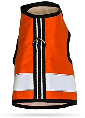 Kitty Holster Reflektierendes Katzengeschirr, Warnweste für Tag und Nacht, sichere, atmungsaktive und waschbare Baumwolle, ideal für Spaziergänge und Reisen, Outrageous Orange, XS