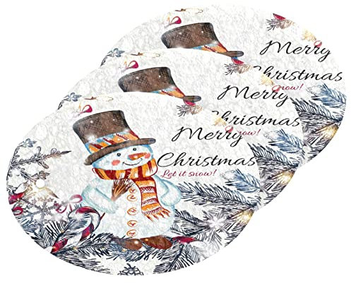 Küchenschrubber-Schwamm, kratzfest, Geschirrspüler, saugfähiger Scheuerschwamm für die Reinigung von Küche, Holz, Zellstoff, Baumwolle, niedlicher Weihnachtsschneemann