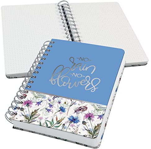 Sigill JN619 spiralblock A5 prickad, anteckningsblock bullet journal Jolie, tjockt 120 g papper, 240 sidor, lila/blå/grön, vegansk, tillverkad av hållbart papper