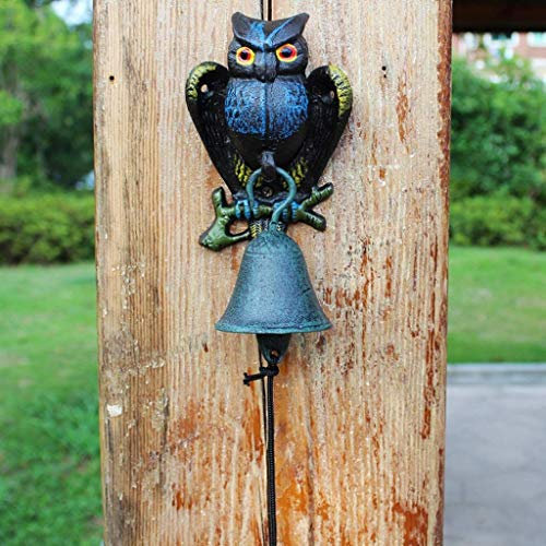Sudemota Cast Iron Door Bell Large Wrought Iron Hanging Metal Knocker Bell Three-Dimensional Wrought Iron Hand Ck Retro Garden Decoration Wall Decor Crafts cast Iron doorbell