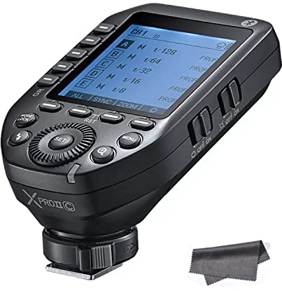 Godox XProII-C TTL Wireless Flash Trigger 1/8000s High-Speed-Sync, 2.4GHz Godox wireless X system APP Control, Speedlite Transmitter Compatible for Canon Cameras(XPro-C Upgraded)