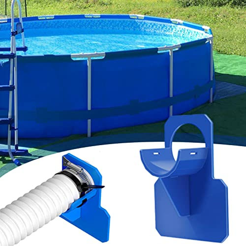 ACAREY Pool Schlauchhalter Pool Zubehör, Schlauchhalter Für Poolschlauch 32mm Für Bestway Pool Zubehör, Pool Schlauch Zubehör Inkl Schlauchschellen Mit Knickschutz Für Pools (2 Stück Blau)