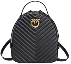 Pinko - Love Click Backpack Vitello Nappato Chevron, Zaino Donna