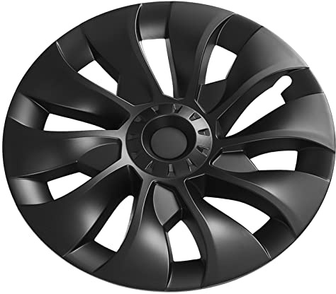 Elprico Radnabenkappe, ABS-Abdeckung, Set mit 4 aufsteckbaren Radkappen, Ersatz für Model 3 2017 bis 2023(Matt-schwarz)