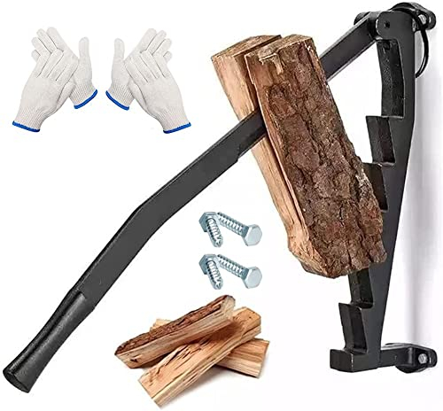 60 cm/23,6 Zoll wandmontierter Anzündholzspalter für Holz Gusseisen Manueller Holzspalter Handstabiler Brennholzschneider für drinnen und draußen, Brennholzanzündholzspalter mit Schrauben