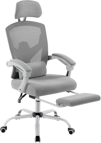 DUMOS Bürostuhl Ergonomisch EIN Schreibtischstuhl mit Komfortarmlehnen Ausgestattet mit Einer Bequemen Lendenwirbelstütze und Fußstütze Office Chair Geeignet für Zuhause