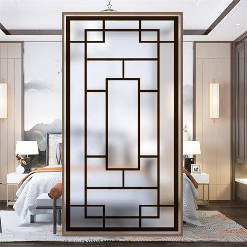 3D Fensterfolie Selbstklebend Sichtschutzfolie Statisch Dekofolie Blickdicht Milchglasfolie Haftend ohne Klebstoff Anti UV Sonnenschutz für Küche Wohnzimme- Netz(90cmx200cm)