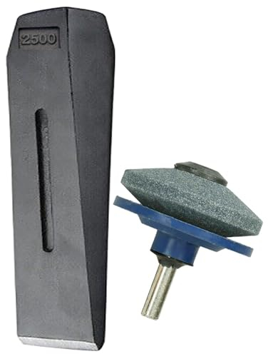 SPARES2GO Log Splitter 2.5KG 10 Wood Splitting Chisel Wedge + Drill Blade Sharpener Attachment Kit