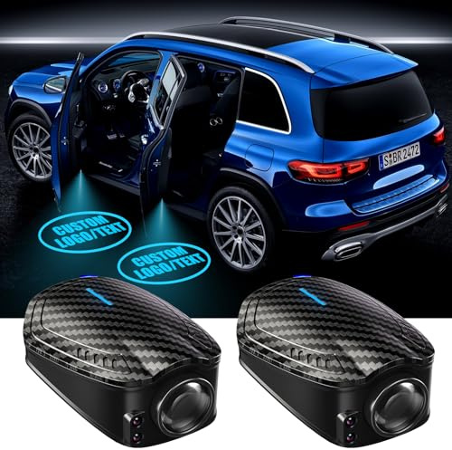 SPOORBODY 2 Pcs Custom Car Projector Lights, Personalized Welcome Light Logo, LED Wireless HD Door Lights