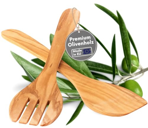 TOPANBIETER 999 kökshjälpmedel av olivträ kökssked salladsbestick honungssked salt eller pepparkvarn (salladsbestick 2 delar)