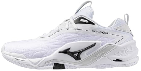 Mizuno Wave Stealth Neo 2 Unisex Volleyball Shoe | Unisex Indoor Court Shoe | White/Black | US Men's 6 | US Women's 7.5
