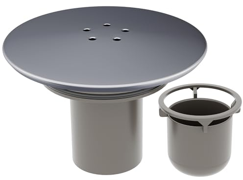 HNNHOME Shower Drain Cover Replacement, Chrome Shower Trap Cover, Removable Top Fitting Cap Parts, 90mm/115mm Shower Plughole Cover, Fast Flow Shower Tray Waste (Warm Grey)