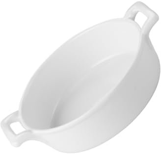 COLLBATH Nordisches schlichtes Design weiße Keramikschüssel mit Griffen 9-Zoll-Suppenteller für den Einsatz im Heimrestaurant