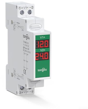 Digitales Energiemessgerät, LED-Digitalanzeige, Detektor, 2-Wege-Voltmeter, DIN-Schienenmontage, DC 11 V-310 V für Energiezähler