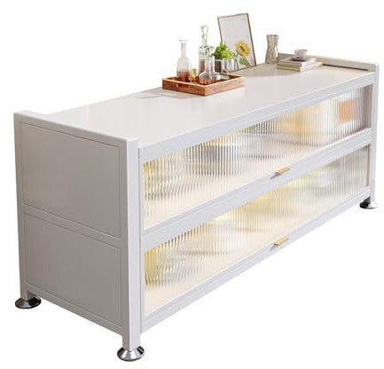 Mueble for Guardar Utensilios de Cocina，Gabinete de Almacenamiento Multifuncional，gabinete de almacenamiento de alimentos for el hogar con orificios for cables y cajones.(White,60cm*44cm*85cm/23.6in*1