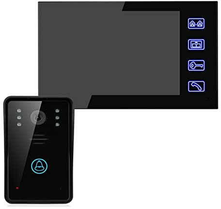 HPHPH Videocamera per Campanello, Videocitofono Citofono Campanello Pulsante a sfioramento Sblocco remoto Visione notturna Telecamera di sicurezza Sorveglianza domestica,Allarme Casa,Citofono Smart
