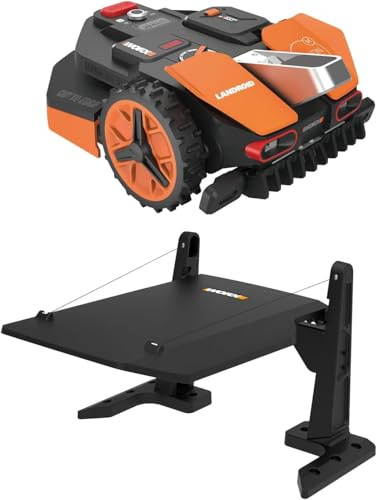 WORX Landroid Vision L1600 Mähroboter WR216E.1 für Gärten bis 1600m², AI Rasenmäher Roboter ohne Begrenzungskabel, aktive Hindernisvermeidung mit KI-Technologie, Igelschutz + WA0825 Vision Garage