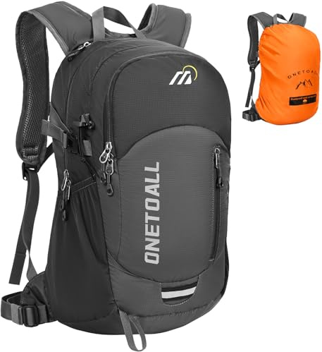 ONETOALL Zaino Trekking 20L, Zaino Montagna Antifurto con Coprizaino Impermeabile, Zaini Leggero Piccolo Uomo Donna per Escursionismo Hiking Viaggi Ciclismo Pendolarismo, Solo 500g