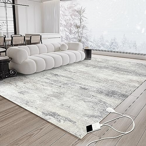 NujorWarm Graphene Electric Heating Carpet Soft Plush Heated Area Rug Heater Floor Mat with Timer Fast Warm Up for Home Office Study Playroom 220V 140x200cm MY01
