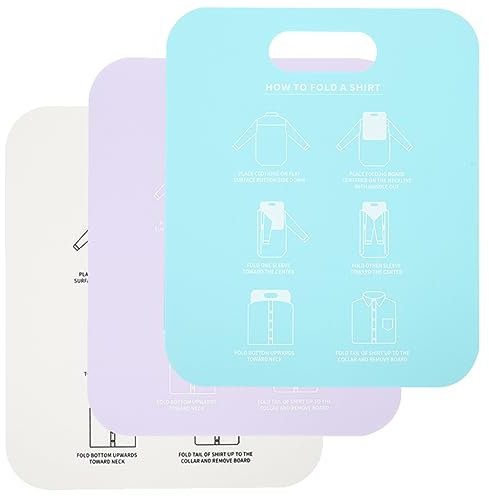 Cabilock Plieuse de Vêtements 3 Pièces pour Chemises et T-Shirts Outil de Pliage Pratique en Plastique Facile à Utiliser pour Rangement à et Professionnel