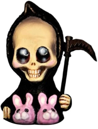 Halloween Grim Reaper Doll Baby Death Sculpture with Scythe Resin Gothic Fantasy Figurine Style 3