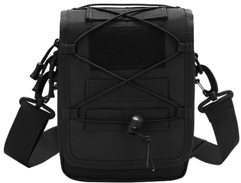 Kalttoy Taktische Umhängetasche, verstellbar, wasserdicht, Kuriertasche, Farbe: Schwarz