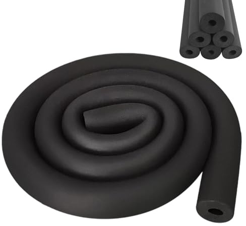Rohrisolierung Schaumstoff Ø 6mm/16mm/25mm/32mm,Rohrdämmung Isolierung Rohr,Rohrschale Rohrisolierung Weichschaum,9mm Isolierstärke für Heizung Sanitär Heizungsrohr Kupferrohr 1.8m (Schwarz, Ø 6mm)