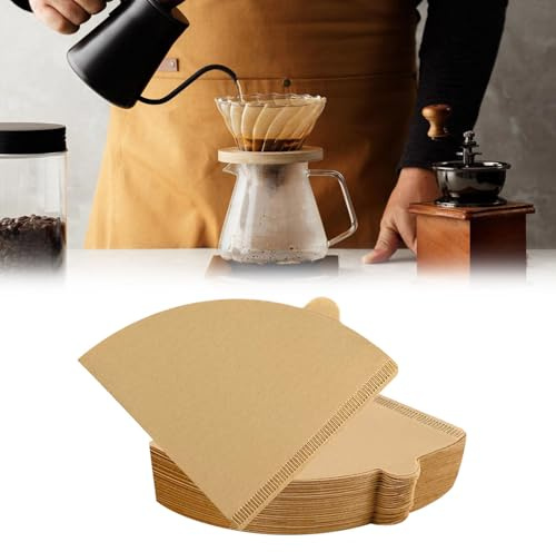 Coffee Filter Papers,Disposable Unbleached Cone Filter Papers,Coffee Filter Papers Size 02 for Coffee Dripper,V-Shaped Drip Tip,Coffee Machines,Dripper Coffee Makers,1-4 Cups,300pcs