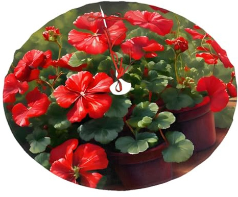 Rote Geranien Druck 91,4 cm Weihnachtsbaum Rock - Weihnachtsdekoration für Weihnachten und Neujahrspartys
