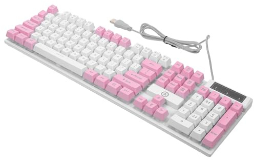 COMPUKAS Clavier Touches RGB Ergonomique Électronique pour Gamer avec LED Lumineux et USB Alimentation