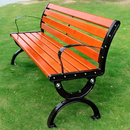 Väderbeständig trä trädgårdsbänk för 2 armstöd och ryggstöd uteplats sittplatser perfekt för balkong terrass veranda tillgänglig i 120/150/180 cm (150 cm)