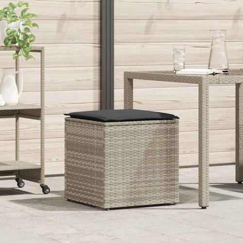 Genérico Caja de Cojines Gris Claro 50 x 50 x 50 cm ratán sintético,Mobiliario,Muebles de jardín,Cajas de almacenaje para Exteriores,365413
