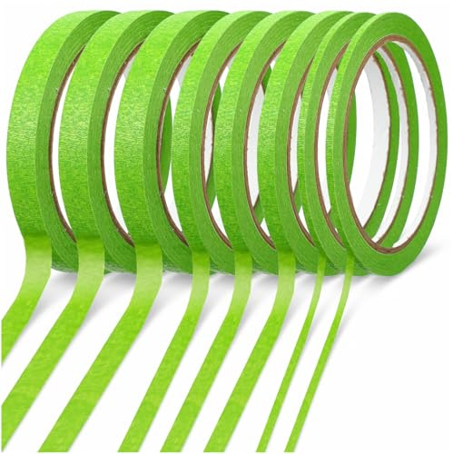Ouligay 8 Rolls Pinstripe Tape Masking Tape Thin Painters Tapes Painting 1/8 1/4 1/2 inch Width Pinstriping Tapes Paint Pinstripe for DIY Art Projects