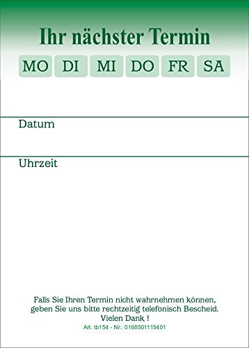 10 Terminblöcke mit je 50 Terminzettel, Terminblock tb154 Ärzte Arztpraxis