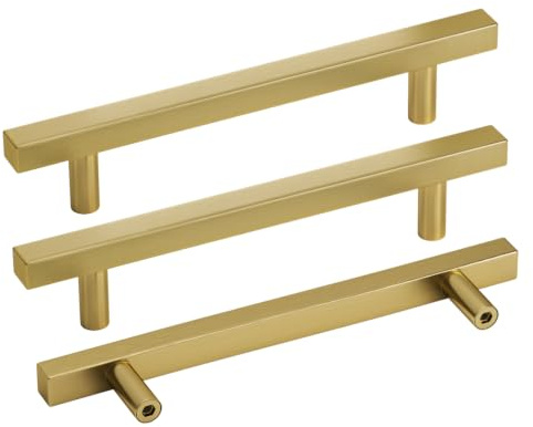 LONTAN 5 Pack Brushed Gold Cupboard Handles 160mm Kitchen Handles