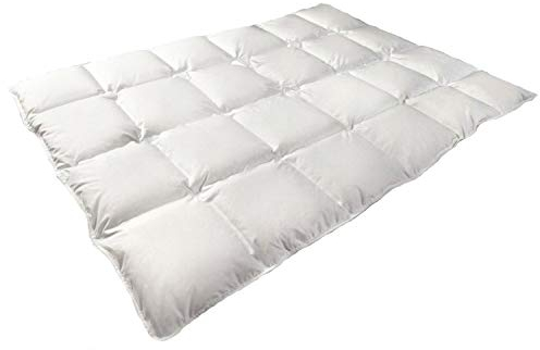 Mayaadi-Home Daunendecke 200x220 cm | 2500g Bettdecke, 70% Gänsedaunen 30% Federn | 100% natürliche Baumwolle | Made in Europe | Steppdecke geeignet für Allergiker | HS49