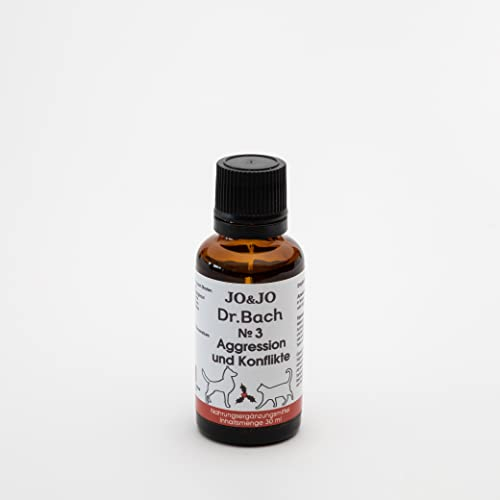 JO&JO Bachblüten Original Tropfen nach Dr. Bach Aggression und Konflikte- Zu Ihrem Haustier, Für Hunde, Katzen - 30 ml