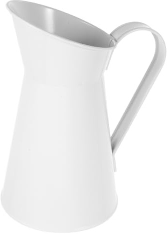 PRETYZOOM Jarrón de Hierro Retro de Superficie Lisa, Cubo Metálico para Flores, Asa Resistente, Estilo Vintage Rústico, Decoración Doméstica para Sala, Dormitorio y Oficina,