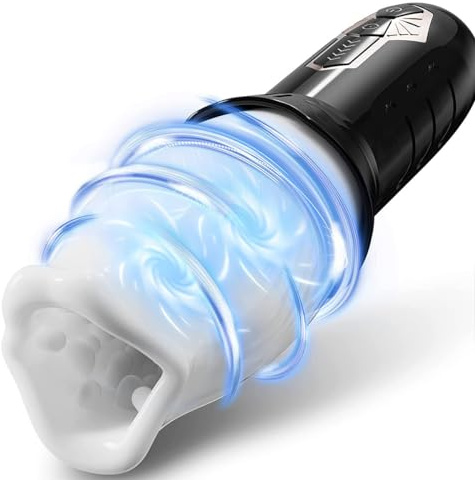 Elektrischer Masturbator Cup Sex Spielzeug mit 5 Rotationsmodi und 10 Vibrationsmodi für Die Männer Solo Taschenmuschi Blowjob Penis Masturbatoren mit 3D Realistischer Vagina Pussy Sex Toyset Herren