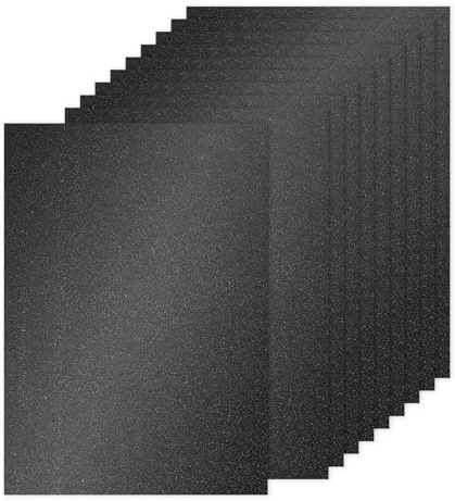 PATIKIL 20 Hojas de Papel Cartulina con Purpurina Negra A4 250gsm Rectángulo Papel Brillante para Manualidades de Scrapbook Tarjetas DIY Proyectos de Arte Boda Fiesta