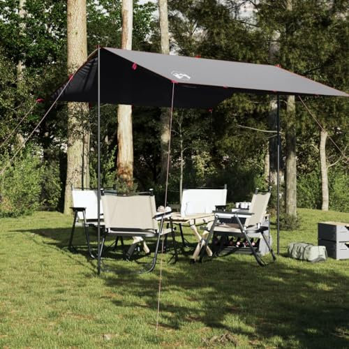 Tino Tech Tarp Zeltplane Tarp für Hängematte Zeltunterlage für Ourdoor Camping Camping Zelt Plane Ultraleicht Camping Zeltplane Wasserdicht Tarp 300x294 cm Oxford-Gewebe Grau und Orange