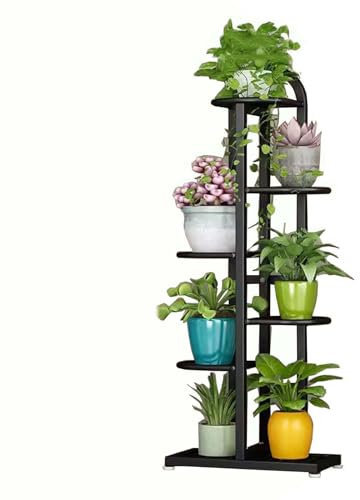 SRHIMEOS Soporte Plantas De 6 Niveles para Interiores, Estanterias para Macetas De Metal, Estante De Flores para Múltiples Plantas, Estantería Plantas Esquina, Escalera De Exhibición