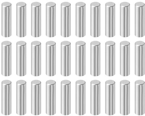QUARKZMAN 30Pcs Spinotti Cilindrici 6mm x 20mm, 304 Acciaio Inossidabile Supporti per Scaffali Elementi di Fissaggio per Librerie Armadi Componenti per Mobili (GB119), Argento
