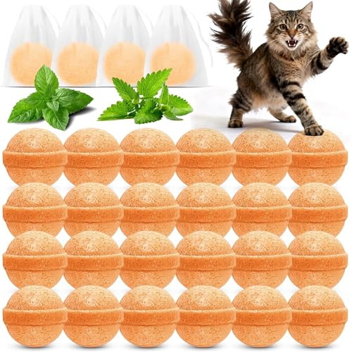 24 Katzenabwehrmittel im Freien, natürliche Katzenabschreckung im Freien Indoor-Bälle mit ätherischen Ölen, Katzen von Rasen, Garten, Hof, Möbeln, Mülleimern, Haustierabschreckungslösung