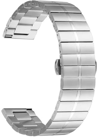 BTYSEQ Massivt metallklockarmband för klocka S4 rostfritt stål armband för klocka S3 S2 S1 ersättning klocktillbehör, Watch S4 S4sport, Acetat, Ingen ädelsten