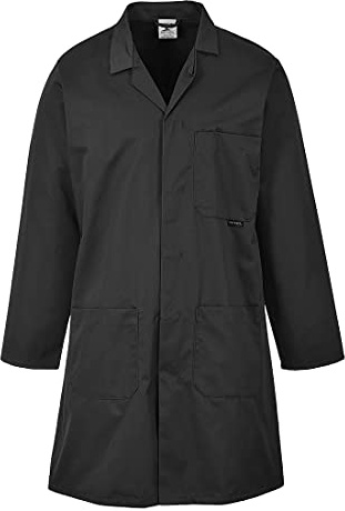 Portwest C852 Standard Kittel Aus Einlaufgeschütztem Twillgewebe | Weiß, S, Verdeckte Druckknopfleiste, Drei Taschen, Maschinenwäsche Bei 60 °C, Größen XS Bis 4XL, Normale Arbeitskleidung